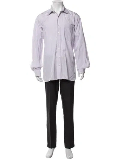 Pre-owned Paul Stuart Long Sleeve Dress Shirt In Purple