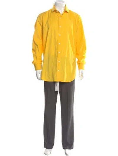 Pre-owned Paul Stuart Long Sleeve Dress Shirt In Yellow