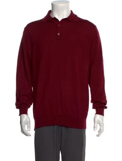 Pre-owned Paul Stuart Long Sleeve Shirt In Burgundy