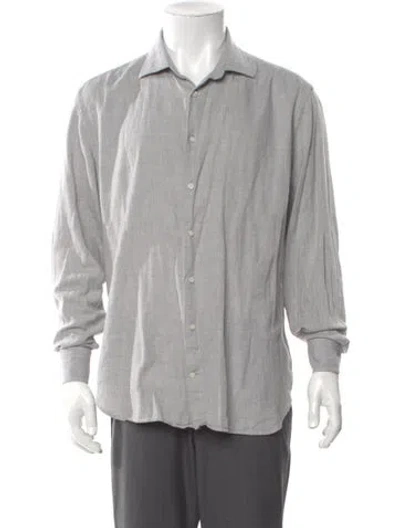 Pre-owned Paul Stuart Long Sleeve Shirt In Gray