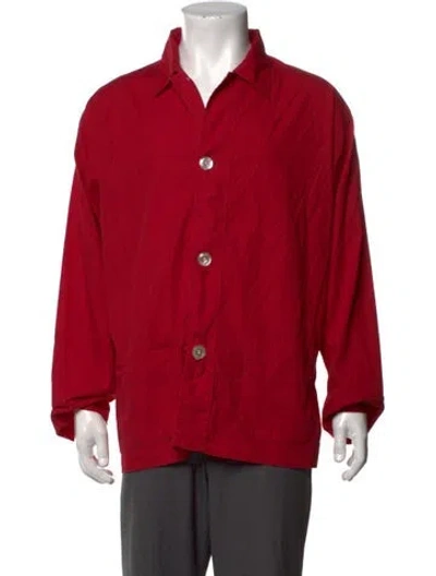 Pre-owned Paul Stuart Long Sleeve Shirt In Red