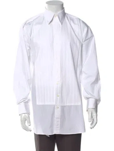 Pre-owned Paul Stuart Long Sleeve Tuxedo Shirt In White