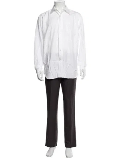 Pre-owned Paul Stuart Long Sleeve Tuxedo Shirt In White