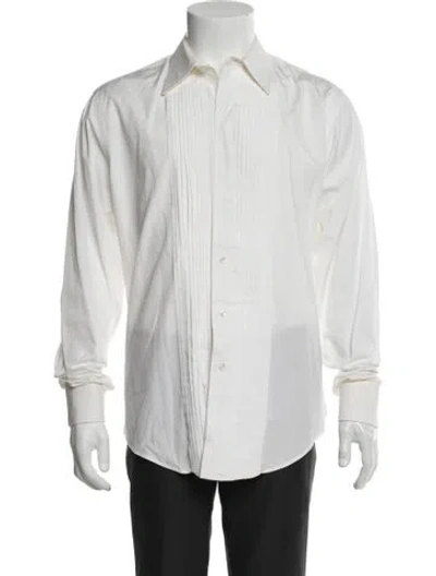 Pre-owned Paul Stuart Long Sleeve Tuxedo Shirt In White