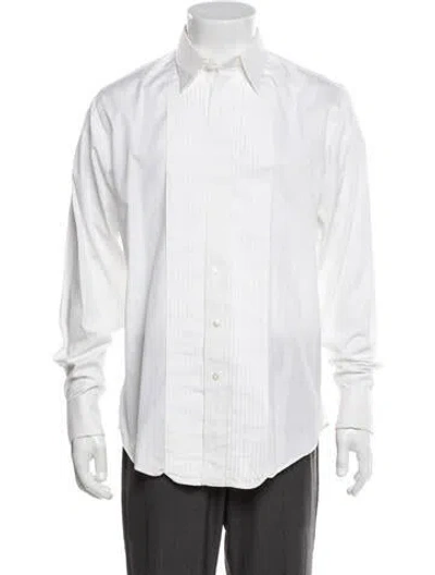 Pre-owned Paul Stuart Long Sleeve Tuxedo Shirt In White