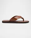 Paul Stuart Men's Damascus Leather Flip-flops In Med Brown