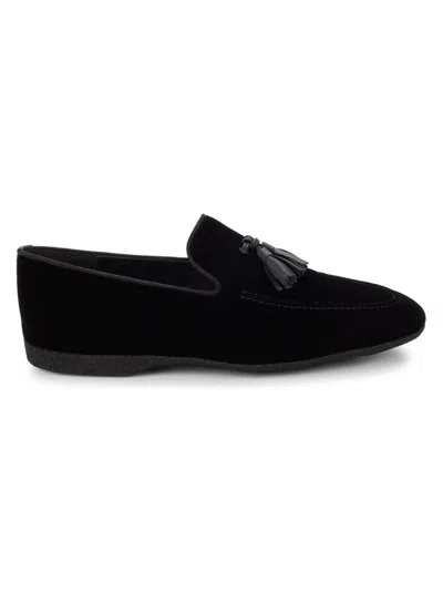 Paul Stuart Men's Hope Velvet Tassel Loafers In Black Velvet