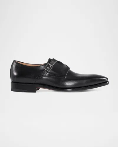 Paul Stuart Men's Samson Leather Monk Strap Loafers In Black