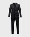 Paul Stuart Men's Wool Peak-lapel Tuxedo In Black