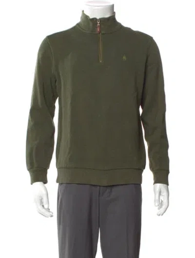 Pre-owned Paul Stuart Mock Neck Long Sleeve Pullover In Green