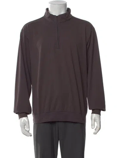 Pre-owned Paul Stuart Mock Neck Long Sleeve Pullover In Grey