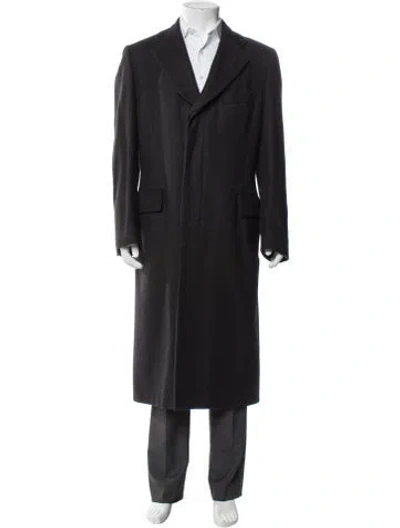 Pre-owned Paul Stuart Overcoat In Black