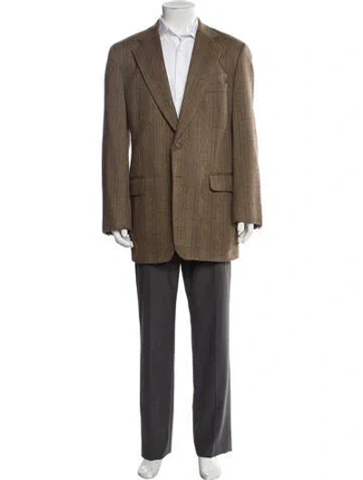 Pre-owned Paul Stuart Patterned Blazer In Brown