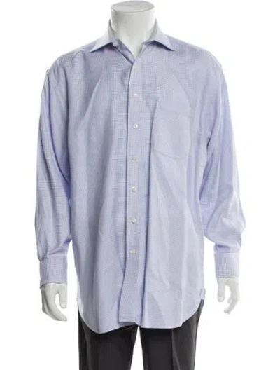 Pre-owned Paul Stuart Patterned Long Sleeve Shirt In Purple