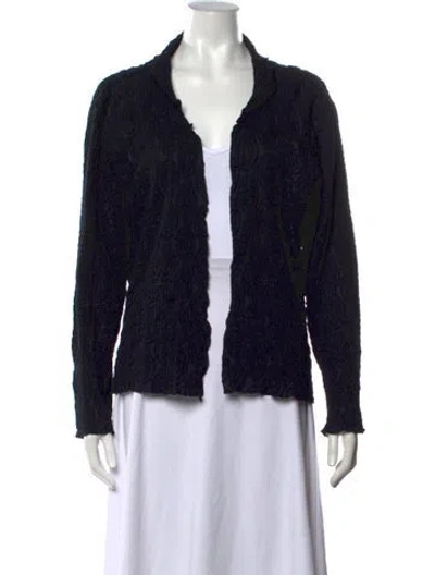 Pre-owned Paul Stuart Patterned Long Sleeve Top In Black