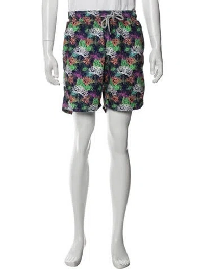 Pre-owned Paul Stuart Patterned Swim Trunks In Multicolor