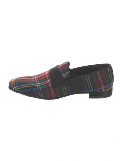 Pre-owned Paul Stuart Plaid Print Loafers In Multicolor