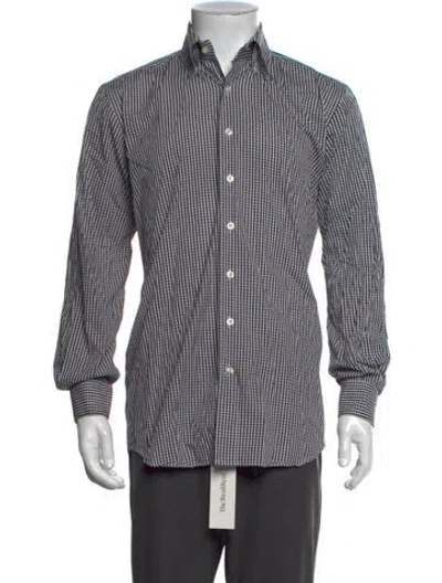Pre-owned Paul Stuart Plaid Print Long Sleeve Dress Shirt In Multicolor