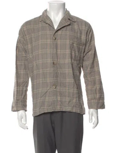 Pre-owned Paul Stuart Plaid Print Long Sleeve Shirt In Multi