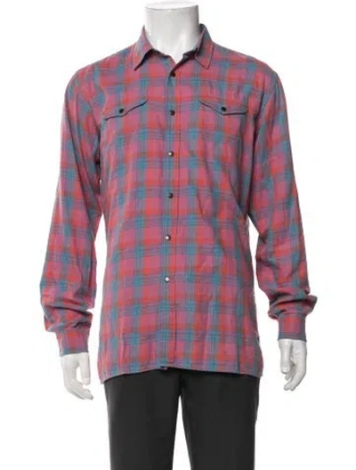 Pre-owned Paul Stuart Plaid Print Long Sleeve Shirt In Purple