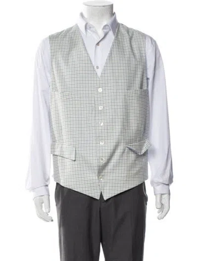 Pre-owned Paul Stuart Plaid Print Suit Vest In Multi