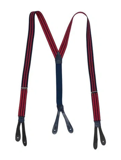 Pre-owned Paul Stuart Red Pattern Print  Suspenders