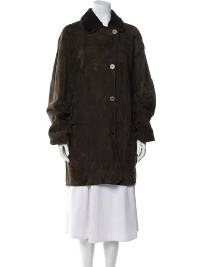 Pre-owned Paul Stuart Shearling Faux Fur Jacket In Brown