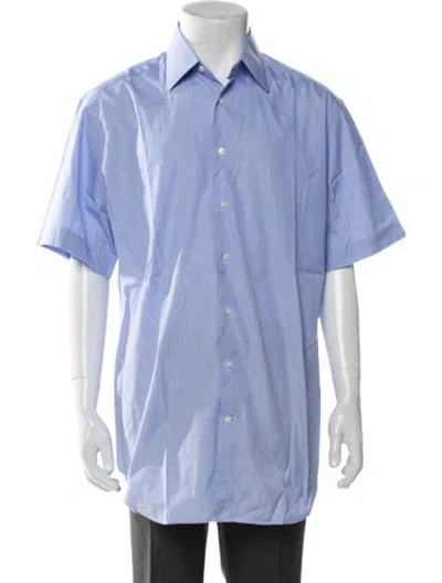 Pre-owned Paul Stuart Short Sleeve Shirt In Blue