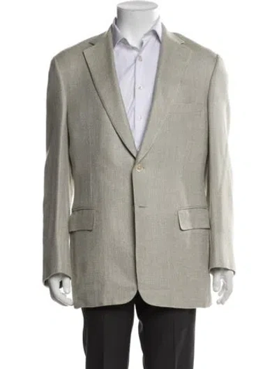 Pre-owned Paul Stuart Silk Blazer In Gray