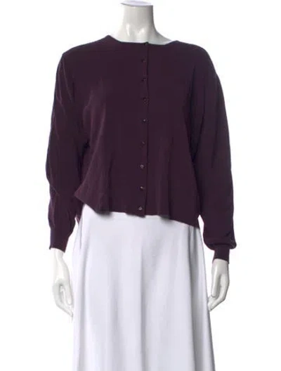 Pre-owned Paul Stuart Silk Crew Neck Sweater In Purple
