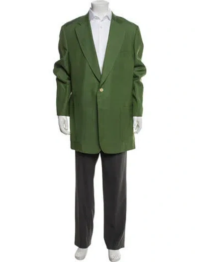 Pre-owned Paul Stuart Silk Jacket In Green