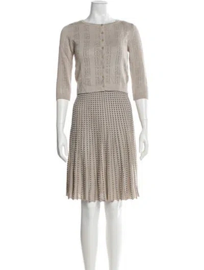 Pre-owned Paul Stuart Silk Lace Pattern Set In Gray