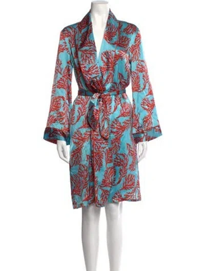 Pre-owned Paul Stuart Silk Mini Dress In Blue