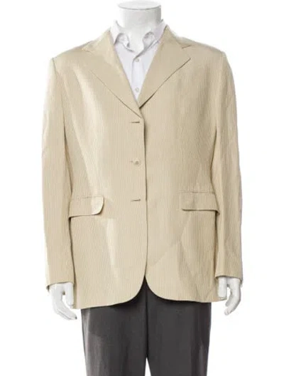 Pre-owned Paul Stuart Silk Overcoat In Green