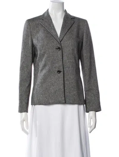 Pre-owned Paul Stuart Silk Tweed Pattern Blazer In Grey