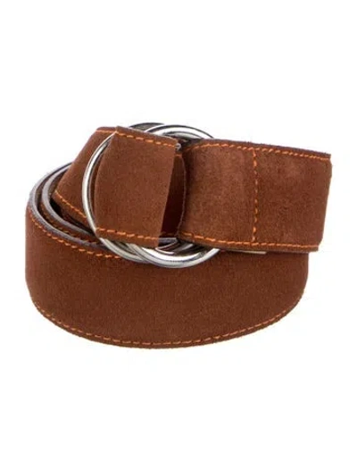 Pre-owned Paul Stuart Skinny Suede Belt In Multi