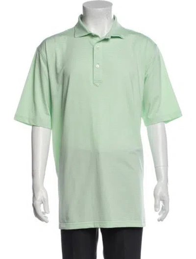 Pre-owned Paul Stuart Striped Collar Polo Shirt In Green