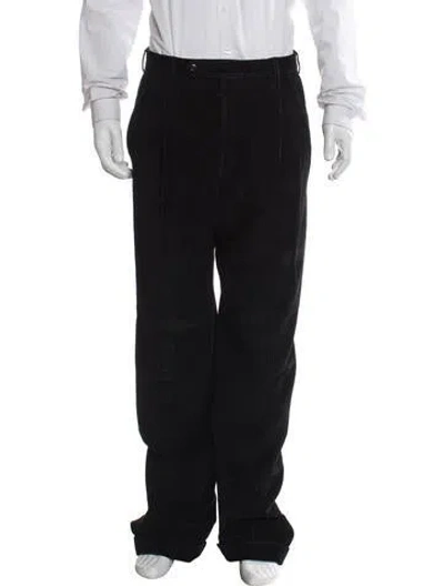 Pre-owned Paul Stuart Striped Corduroy Pants In Black