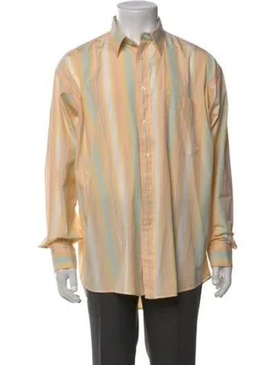 Pre-owned Paul Stuart Striped Long Sleeve Shirt In Neutral