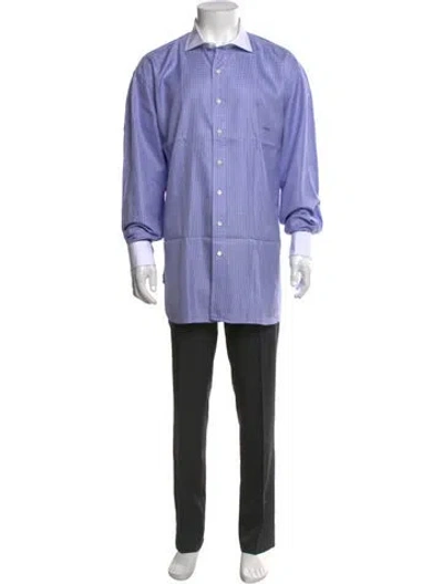 Pre-owned Paul Stuart Striped Long Sleeve Shirt In Purple