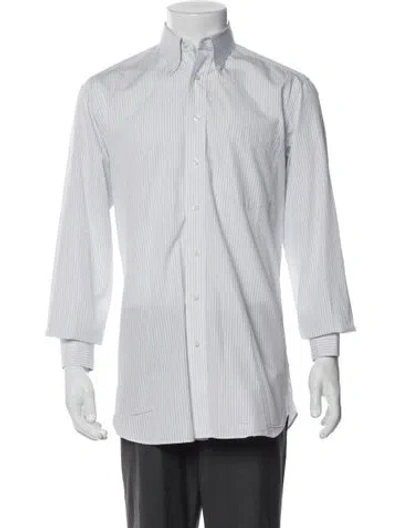 Pre-owned Paul Stuart Striped Long Sleeve Shirt In Purple