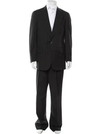 Pre-owned Paul Stuart Striped Two-piece Suit In Black