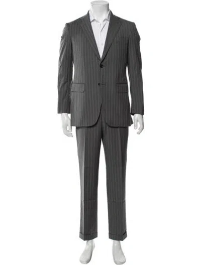 Pre-owned Paul Stuart Striped Two-piece Suit In White