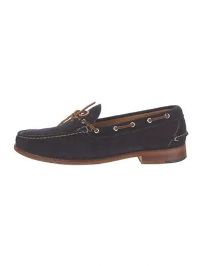 Pre-owned Paul Stuart Suede Boat Shoes In Blue