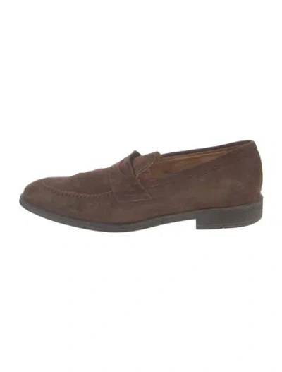 Pre-owned Paul Stuart Suede Loafers In Brown