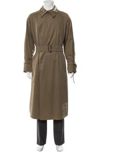 Pre-owned Paul Stuart Trench Coat In Green