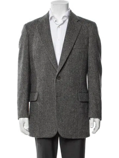 Pre-owned Paul Stuart Tweed Pattern Blazer In Grey