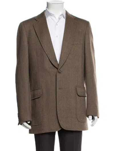 Pre-owned Paul Stuart Tweed Pattern Blazer In Neutral