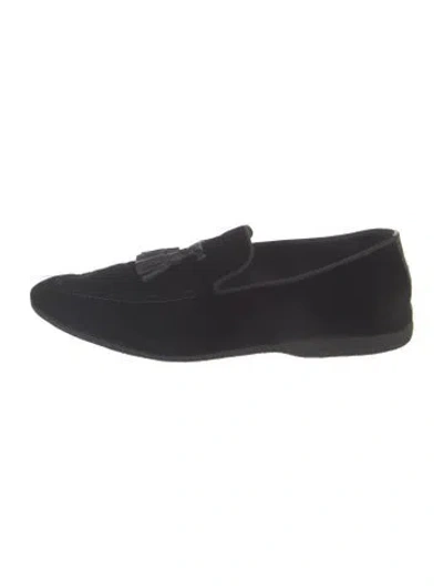 Pre-owned Paul Stuart Velvet Loafers In Black