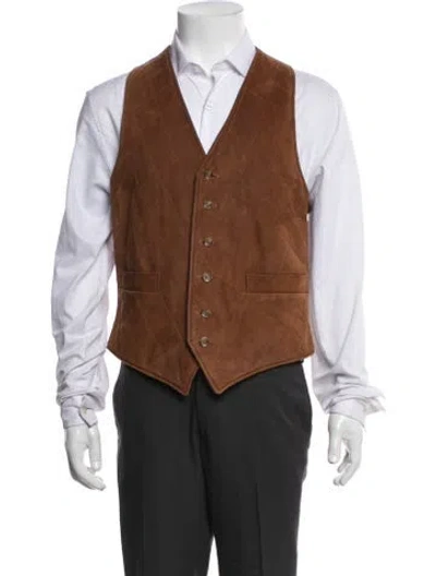 Pre-owned Paul Stuart Vest In Brown